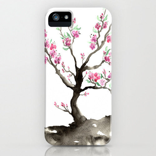 Floral Phone Case Sakura Tree - Cherry Tree - Designer iPhone Samsung Case Brazen Design Studio Black