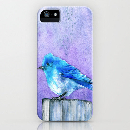 Bluebird Phone Case - Watercolor Painting - Designer iPhone Samsung Case Brazen Design Studio Light Steel Blue