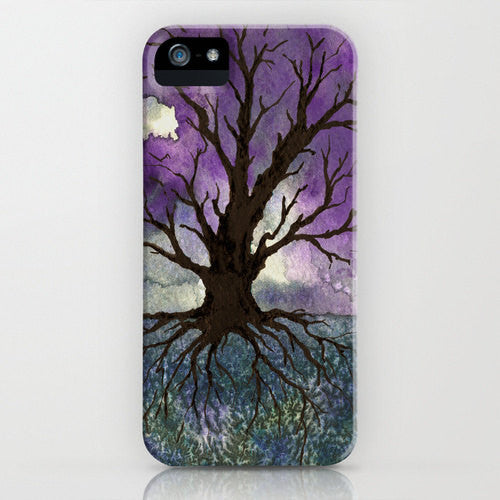 Tree of Life Phone Case - Gothic Watercolor Painting - Designer iPhone Samsung Case Brazen Design Studio Dim Gray