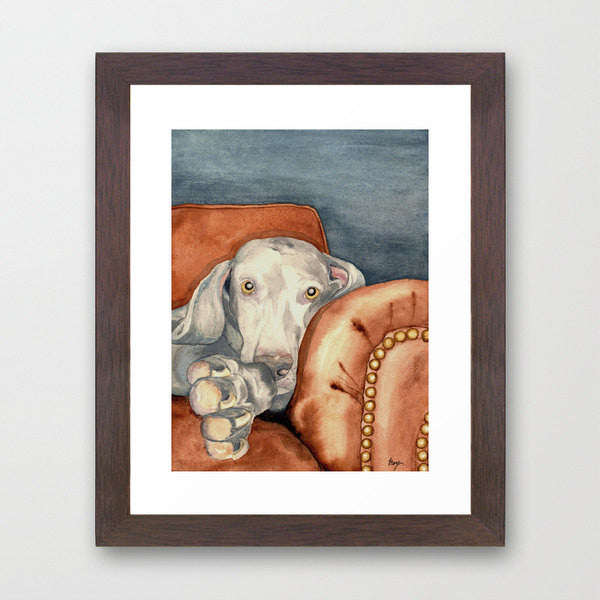 Weimaraner Dog Print - Pet Portrait Watercolor Painting - Art Print Brazen Design Studio Sienna