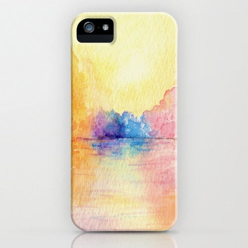 Phone Case Autumn Reflections Painting Art - Designer iPhone Samsung Case Brazen Design Studio Pale Goldenrod