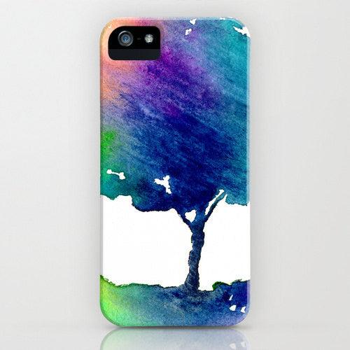 Watercolor Phone Case - Hue Tree Painting - Cell Phone Cover - Designer iPhone Samsung Case Brazen Design Studio Midnight Blue