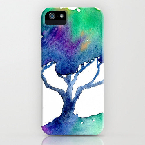 Watercolor Phone Case - Oak Tree Cell Phone Cover - Designer iPhone Samsung Case Brazen Design Studio Dark Slate Blue