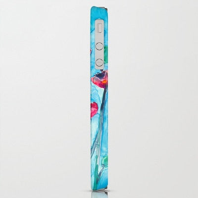 Floral Phone Case Poppy Sky Painting - Designer iPhone Samsung Case Brazen Design Studio Sky Blue