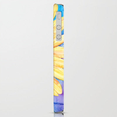 Floral Phone Case - Sunflower Watercolor Painting - Designer iPhone or Samsung Case Brazen Design Studio Pale Goldenrod