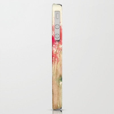 Floral Phone Case Red Poppies - Wildflower Painting - Designer iPhone Samsung Case Brazen Design Studio Tan