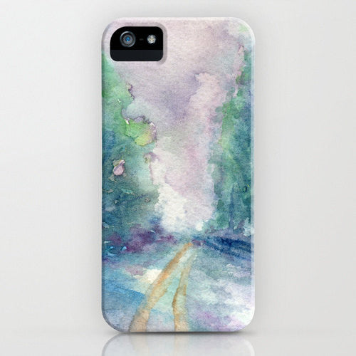 Watercolor Phone Case - Haunted Lane - Impressionist - Designer iPhone Samsung Case Brazen Design Studio Light Slate Gray