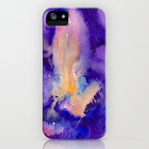 Floral Phone Case Abstract Lily Painting - Designer iPhone Samsung Case Brazen Design Studio Dark Slate Blue