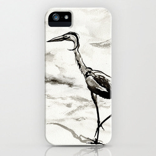 Crane Phone Case - Graceful Bird Art - Designer iPhone Samsung Case Brazen Design Studio Gray
