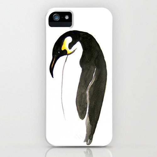 Penguin Phone Case - Minimalist Bird Painting - Designer iPhone Samsung Case Brazen Design Studio Dark Slate Gray