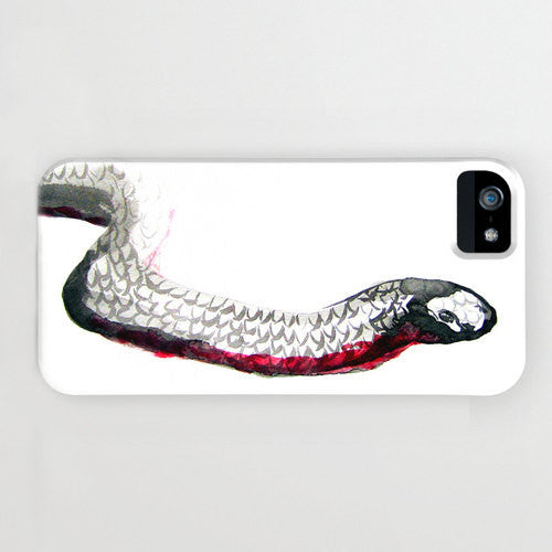 Phone Case Snake Sumi-e Zen Painting - Designer iPhone Samsung Case Brazen Design Studio Dark Red