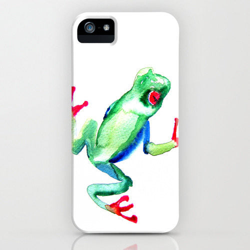 Tree Frog Phone Case - Wildife Painting - Designer iPhone Samsung Case Brazen Design Studio Medium Aquamarine