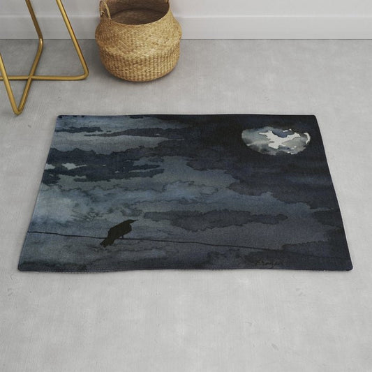 Moonlit Raven Area Rug