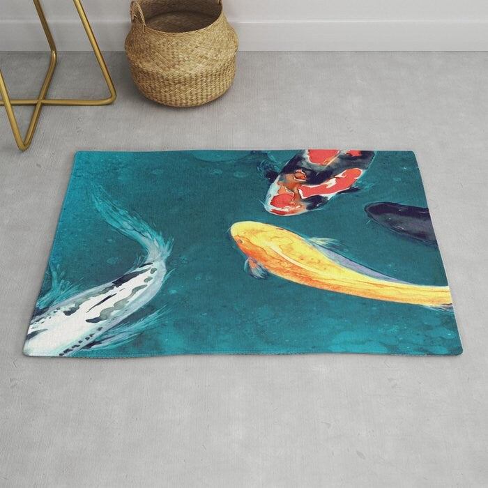 Water Ballet Koi Area Rug