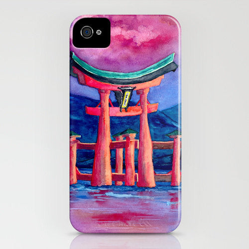 Torii Phone Case - Japanese Shinto Gate Landscape Art - Designer iPhone Samsung Case Brazen Design Studio Midnight Blue