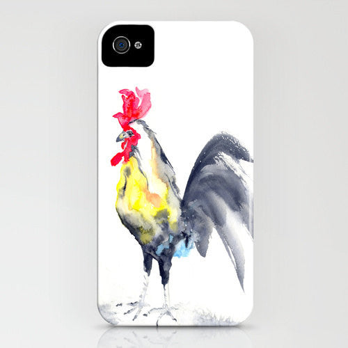 Phone Case - Rooster Cockrel Painting - Cell Phone Cover - Designer iPhone Samsung Case Brazen Design Studio Khaki