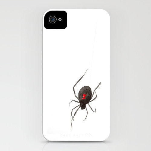 Phone Case - Black Widow Spider Painting - Designer iPhone Samsung Case Brazen Design Studio White