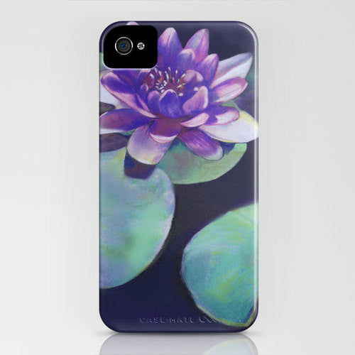 Floral Phone Case Zen Waterlily - Cell Phone Cover - Designer iPhone Samsung Case Brazen Design Studio Dark Slate Blue