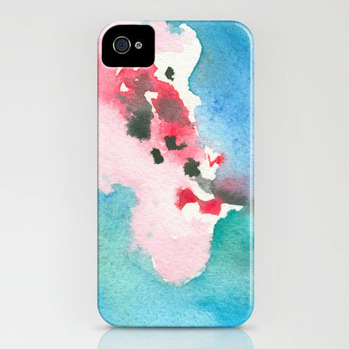 Floral Phone Case Cherry Blossom Watercolor Painting - Designer iPhone Samsung Case Brazen Design Studio Light Coral