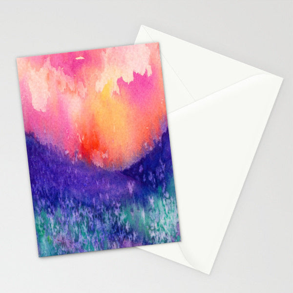 Lupin Valley Art Card - Abstract Watercolor Painting Brazen Design Studio Midnight Blue