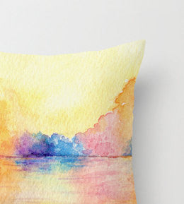 Decorative Pillow Cover - Autumn Reflections - Throw Pillow Cushion - Fine Art Home Decor Brazen Design Studio Lemon Chiffon