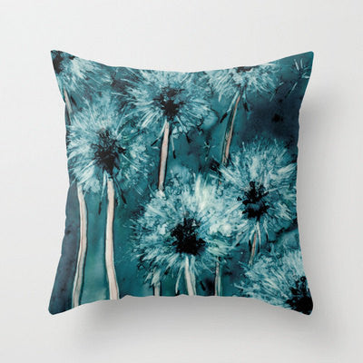 Decorative Pillow Cover - Dandelion Floral Pillow Case - Throw Pillow Cushion Home Decor Brazen Design Studio Dark Slate Gray