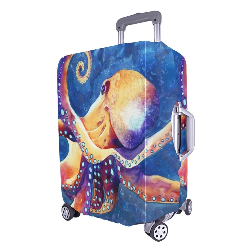 Octopus Luggage Cover - Wildlife Suitcase Protector - Luggage Wrap