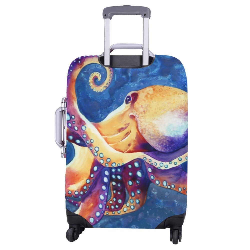 Octopus Luggage Cover - Wildlife Suitcase Protector - Luggage Wrap