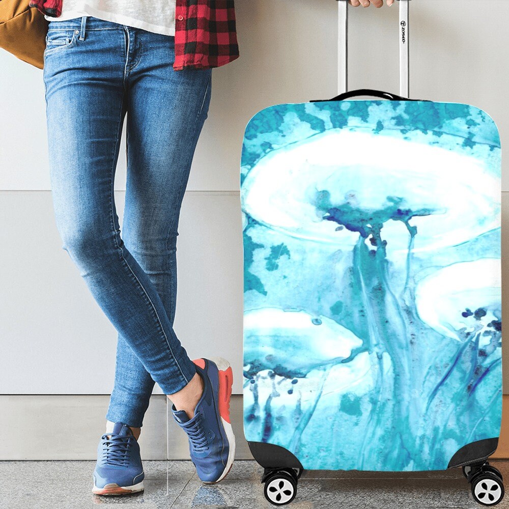 Jellyfish Luggage Cover - Wildlife Suitcase Protector - Luggage Wrap