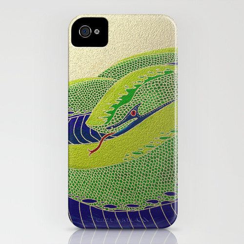 Phone Case - Year of the Snake  Cell Phone Cover - Designer iPhone Samsung Case Brazen Design Studio Yellow Green