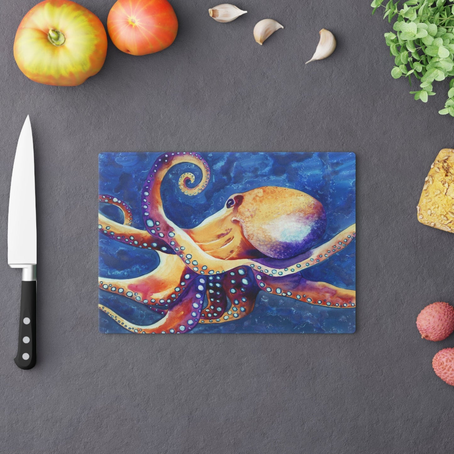 Octopus Glass Cutting Board