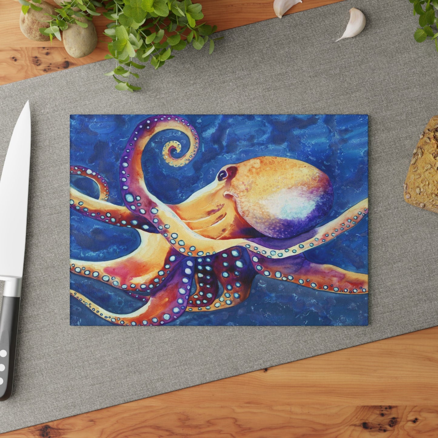 Octopus Glass Cutting Board