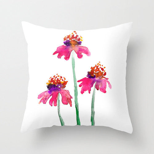 Decorative Pillow Cover - Echinacea Floral - Woodland Decor - Throw Pillow Cushion Home Decor Brazen Design Studio Violet Red