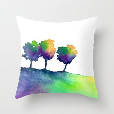 Decorative Pillow Cover - Hue Tree - Woodland Decor - Rainbow Throw Pillow Home Decor Brazen Design Studio Dark Slate Blue