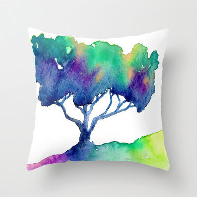 Decorative Pillow Cover - Rainbow Tree - Woodland Decor - Throw Pillow Cushion Home Decor Brazen Design Studio Steel Blue