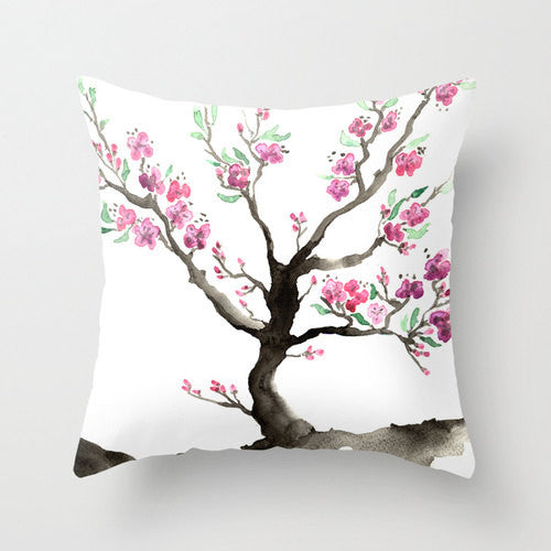Decorative Pillow Cover - Sakura Tree - Woodland Decor - Throw Pillow Home Decor Brazen Design Studio Black