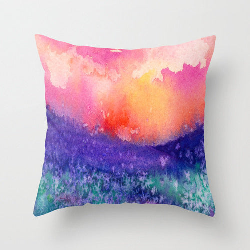 Decorative Pillow Cover - Lupin Painting - Throw Pillow Cushion - Home Decor Brazen Design Studio Dark Slate Blue