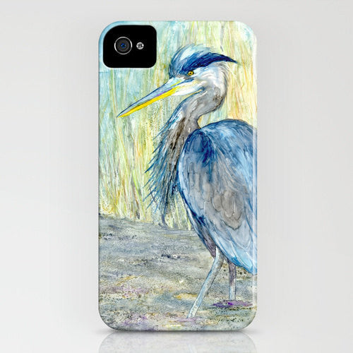 Great Blue Heron Phone Case - Bird Art - Designer iPhone Samsung Case Brazen Design Studio Light Slate Gray