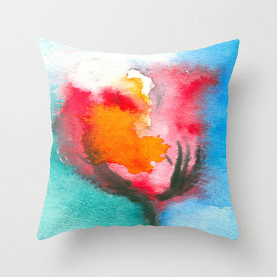 Decorative Pillow Cover - Tulip - Floral Throw Pillow Cushion - Fine Art Home Decor Brazen Design Studio Dark Orange