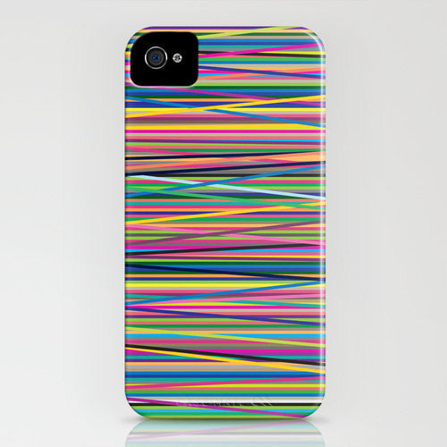Geometric Color Lines Cell Phone Cover - Designer iPhone Samsung Case Brazen Design Studio Pale Violet Red