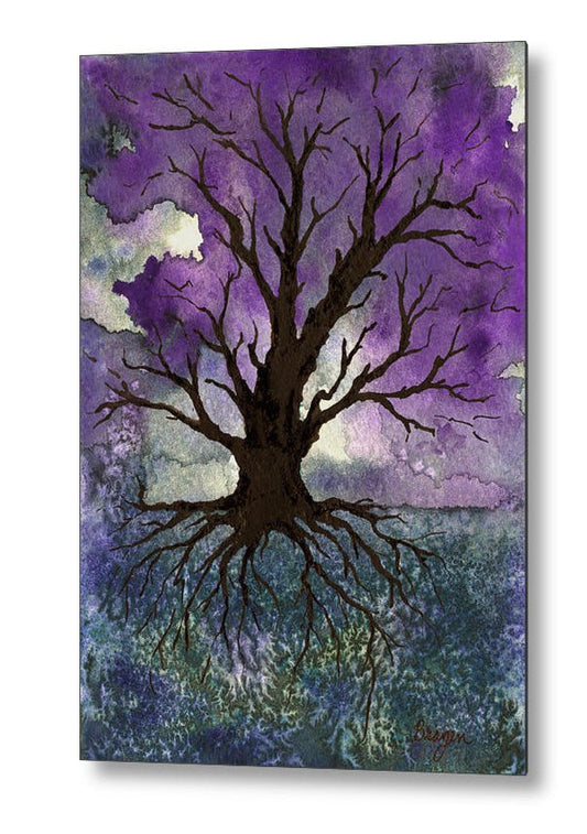 Tree of Life Gothic Birchwood or Metal Art Print - Home Decor Housewares Brazen Design Studio Dim Gray