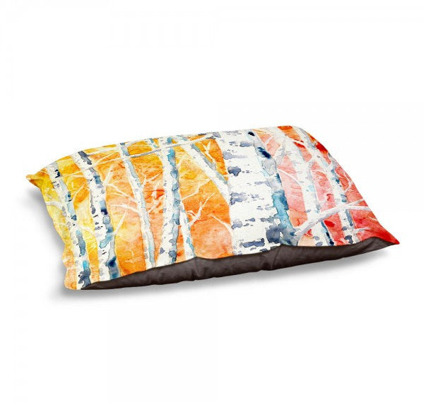 Designer Dog Bed  - Falling for Color Watercolor Painting - Fleece Cotton Cover Brazen Design Studio Sandy Brown