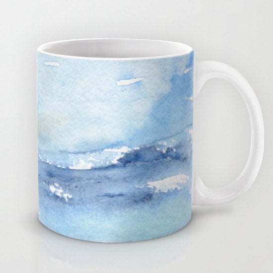 Artistic Ocean Wave Coffee Mug - Seascape - Kitchen Decor  Mug Drinkware Brazen Design Studio Dark Gray