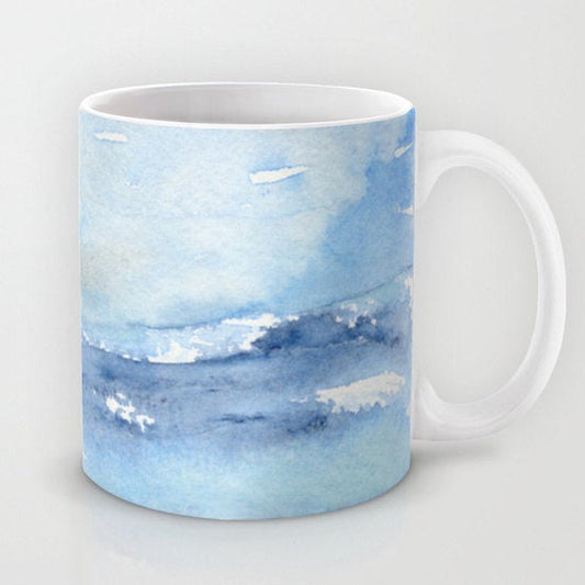 Artistic Ocean Wave Coffee Mug - Seascape - Kitchen Decor  Mug Drinkware Brazen Design Studio Dark Gray