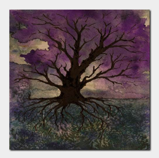 Tree of Life Gothic Birchwood or Metal Art Print - Home Decor Housewares Brazen Design Studio Black