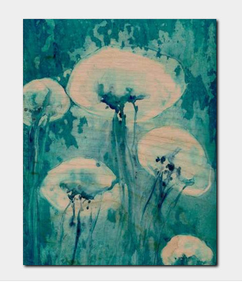 Jellyfish Birchwood or Metal Art Print - Home Decor - Ocean Wildlife Sea Creature Brazen Design Studio Slate Gray