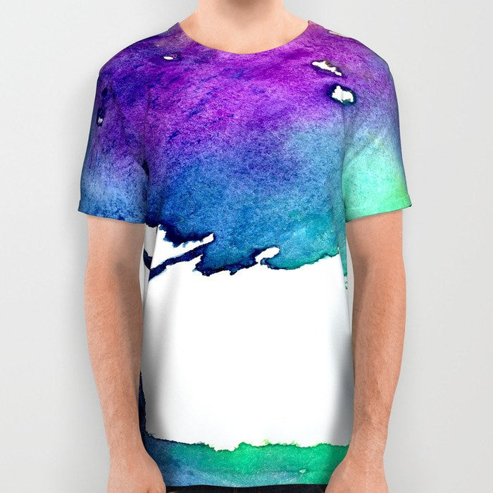 Designer Clothing - Hue Tree Painting - Artistic All Over Printed T Shirt Brazen Design Studio Lavender