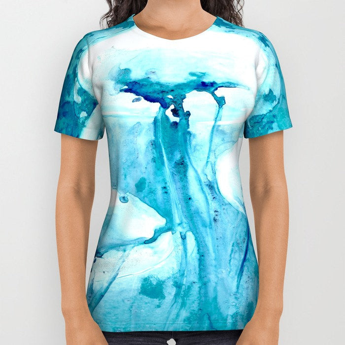 Designer Clothing - Jellyfish Painting - Artistic All Over Printed T Shirt Brazen Design Studio Lavender
