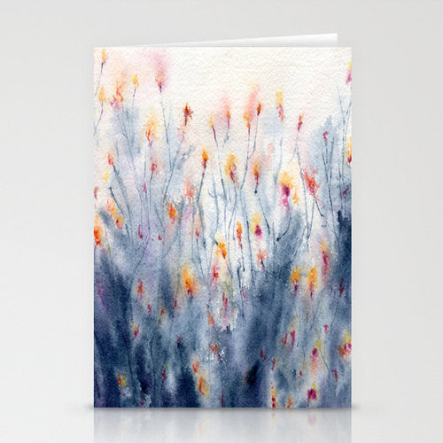Wildflowers Watercolour Art Card Brazen Design Studio Dark Gray