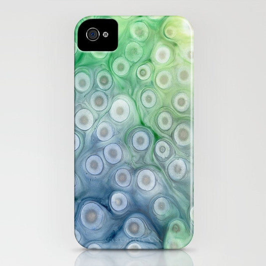 Geometric Phone Case - Abstract Watercolor Painting - Designer iPhone Samsung Case Brazen Design Studio Dark Sea Green